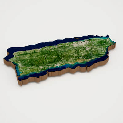 Puerto Rico Realistic 3D Terrain Map