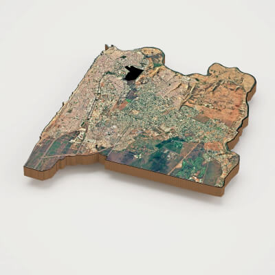 Rabat Capital of Morocco Realistic 3D Terrain Map