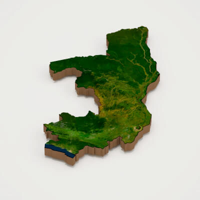 Republic of the Congo Realistic 3D Terrain Map