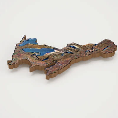 Reykjavik Capital of Iceland Realistic 3D Terrain Map