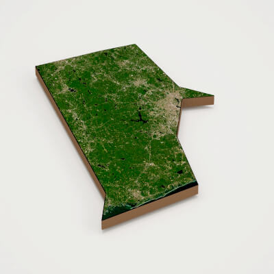 Rhode Island Realistic 3D Terrain Map
