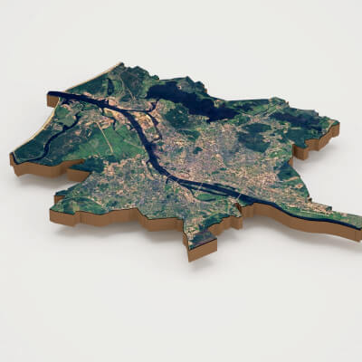 Riga Capital of Latvia Realistic 3D Terrain Map