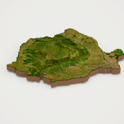 Romania Realistic 3D Terrain Map
