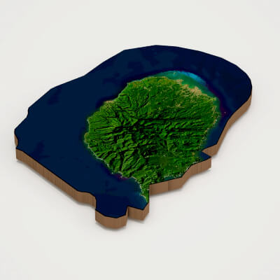 São Tomé and Principe Realistic 3D Terrain Map