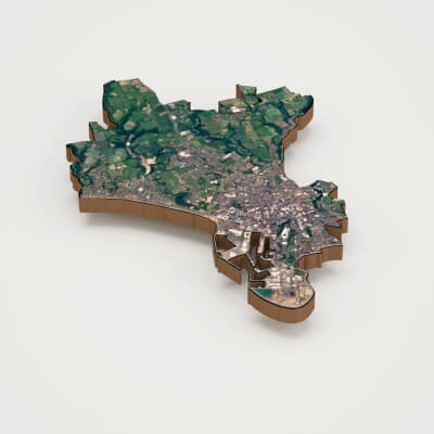 Saint Helier Capital of Jersey Realistic 3D Terrain Map