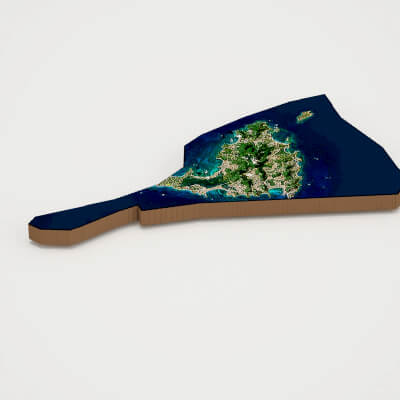 Saint Martin Realistic 3D Terrain Map