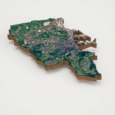 Saint Peter Port Capital of Guernsey Realistic 3D Terrain Ma