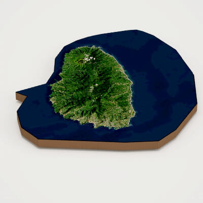 Saint Vincent and the Grenadines Realistic 3D Terrain Map
