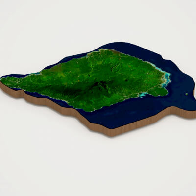 Samoa Realistic 3D Terrain Map