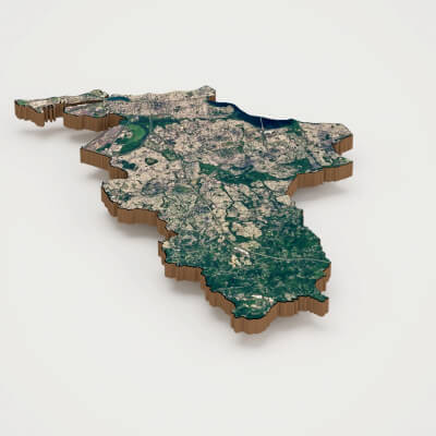 San Juan Capital of Puerto Rico Realistic 3D Terrain Map