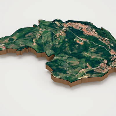 San Marino Capital of San Marino Realistic 3D Terrain Map