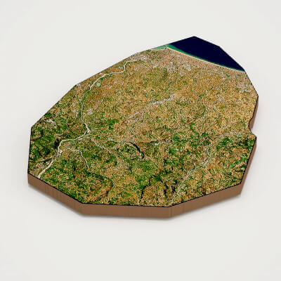 San Marino Realistic 3D Terrain Map