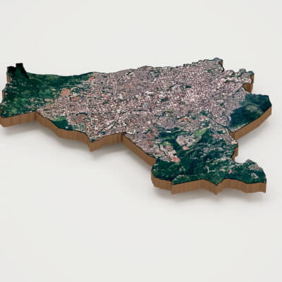 San Salvador Capital of El Salvador Realistic 3D Terrain Map