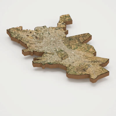 Sanaa Capital of Yemen Realistic 3D Terrain Map