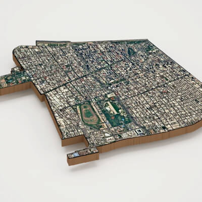 Santiago Capital of Chile Realistic 3D Terrain Map