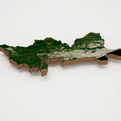Santo Domingo Capital of Dominican Republic 3D Terrain Map
