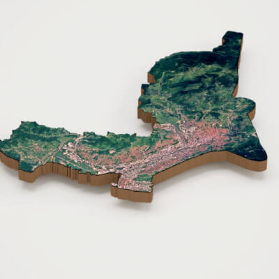 Sarajevo Capital of Bosnia and Herzegovina 3D Terrain Map