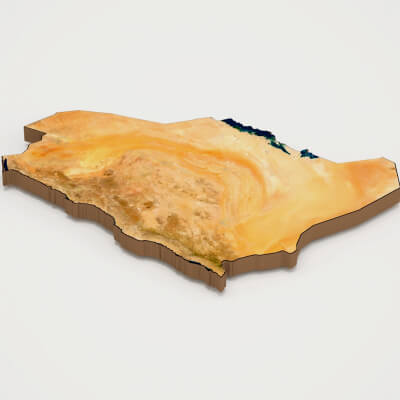 Saudi Arabia Realistic 3D Terrain Map