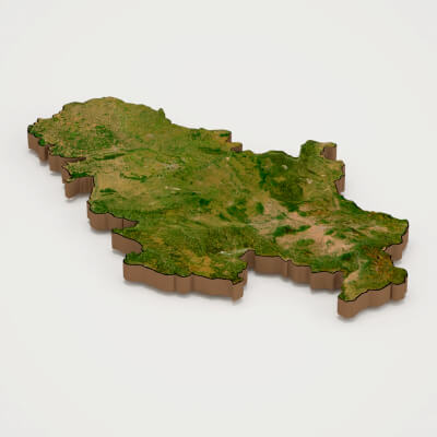 Serbia Realistic 3D Terrain Map