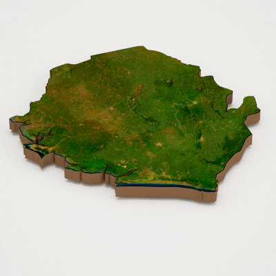 Sierra Leone Realistic 3D Terrain Map