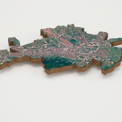 Skopje Capital of North Macedonia Realistic 3D Terrain Map