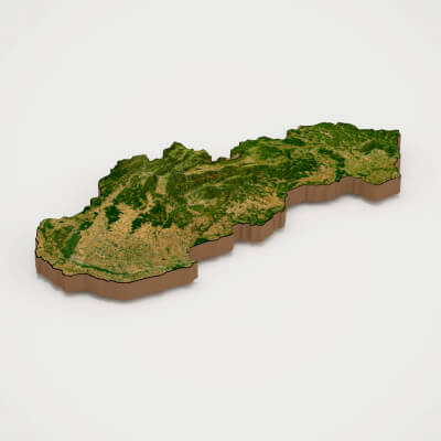 Slovakia Realistic 3D Terrain Map