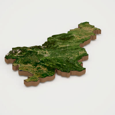 Slovenia Realistic 3D Terrain Map