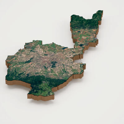 Sofia Capital of Bulgaria Realistic 3D Terrain Map
