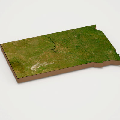 South Dakota Realistic 3D Terrain Map