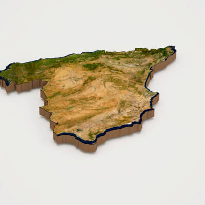 Spain Realistic 3D Terrain Map