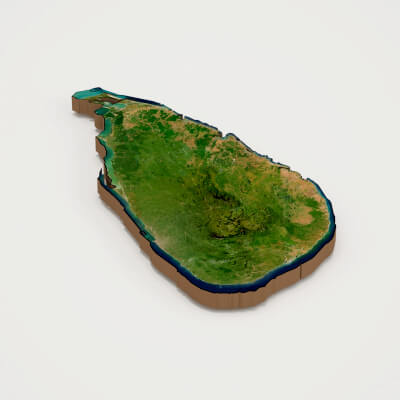 Sri Lanka Realistic 3D Terrain Map
