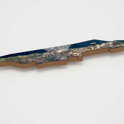 Stanley Capital of Falkland Islands Realistic 3d Terrain Map