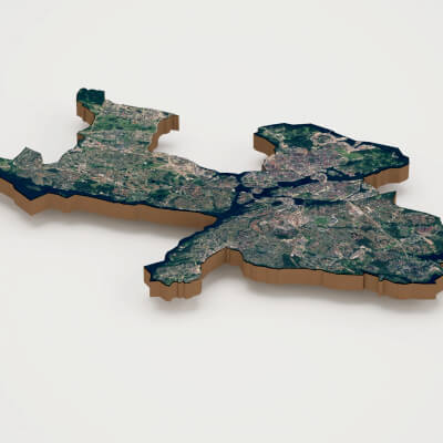 Stockholm Capital of Sweden Realistic 3D Terrain Map