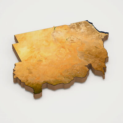 Sudan Realistic 3D Terrain Map