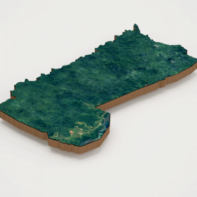 Suva Capital of Fiji Realistic 3D Terrain Map