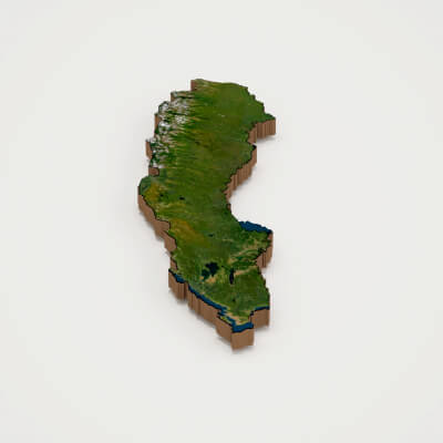 Sweden Realistic 3D Terrain Map