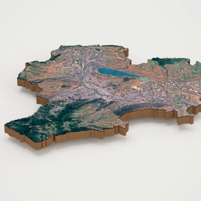 Tbilisi Capital of Georgia Realistic 3D Terrain Map