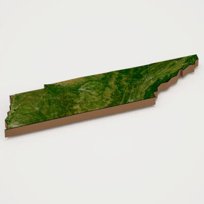 Tennessee Realistic 3D Terrain Map