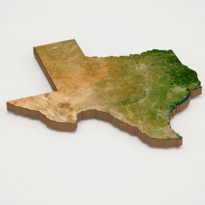Texas Realistic 3D Terrain Map