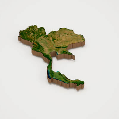 Thailand Realistic 3D Terrain Map