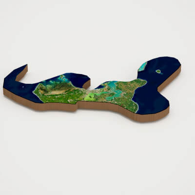 Tonga Realistic 3D Terrain Map