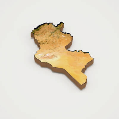 Tunisia Realistic 3D Terrain Map