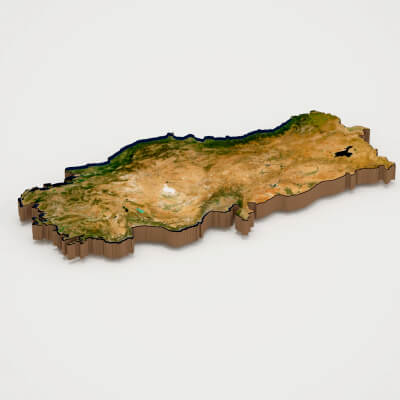Turkey Realistic 3D Terrain Map