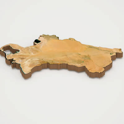 Turkmenistan Realistic 3D Terrain Map