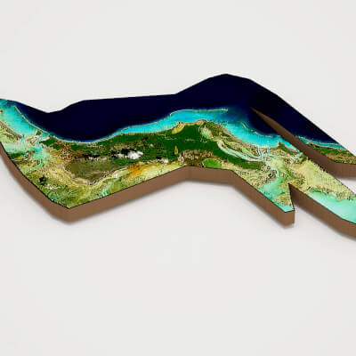 Turks and Caicos Islands Realistic 3D Terrain Map