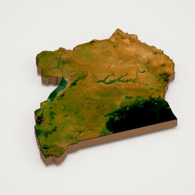 Uganda Realistic 3D Terrain Map