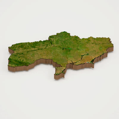 Ukraine Realistic 3D Terrain Map