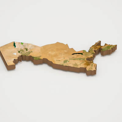 Uzbekistan Realistic 3D Terrain Map