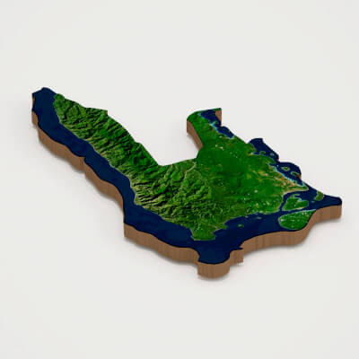 Vanuatu Realistic 3D Terrain Map