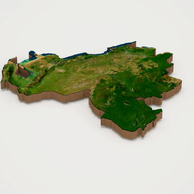 Venezuela Realistic 3D Terrain Map